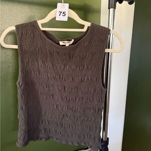 Madewell Brown Smocked Tank Top